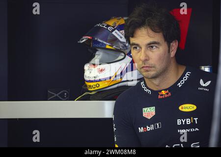 PEREZ Sergio (mex), Red Bull Racing RB20, portrait during the Formula 1 Aramco pre-season testing 2024 of the 2024 FIA Formula One World Championship from February 21 to 23, 2024 on the Bahrain International Circuit, in Sakhir, Bahrain Stock Photo