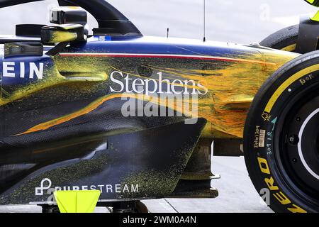 Williams Racing FW46, mechanical detail of the sidepop during the Formula 1 Aramco pre-season testing 2024 of the 2024 FIA Formula One World Championship from February 21 to 23, 2024 on the Bahrain International Circuit, in Sakhir, Bahrain Stock Photo