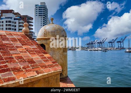 Fuerte San Sebastian del Pastelillo, Bahia de las Animas, Cartagena de Indias, Bolivar, Colombia, South America Stock Photo