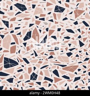 Terrazzo flooring. Mosaic decorative ornament. Vector. Abstract background. Stock Vector