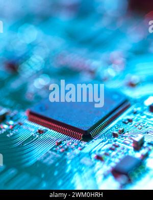 Electrical equipment with microchip technology Stock Photo