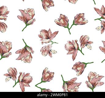 seamless floral  flower and leaves  patten Stock Vector