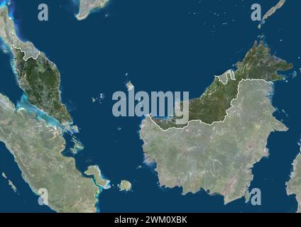 Malaysia and Borneo, satellite image Stock Photo - Alamy