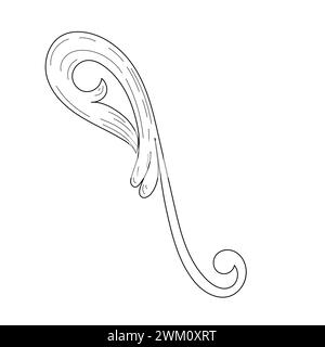 Ornamental curls, swirls divider and filigree ornaments vector illustration set Stock Vector