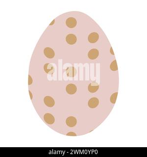 Dotted Easter egg. Colorful Holiday Element in elegant Pastel palette. Vector Flat Cartoon Illustration Isolated on White, Design for Sticker, Icon, D Stock Vector