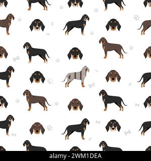 Montenegrin Mountain hound puppy clipart. All coat colors set. All dog ...