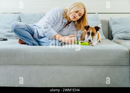 Lovely charming mature mid adult blond female Stock Photo