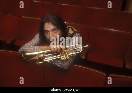 4069931 Italian jazz trumpeter Enrico Rava, about 1985 (photo); (add.info.: Il trombettista jazz Enrico Rava, 1985 circa); © Marcello Mencarini. All rights reserved 2024. Stock Photo