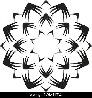 vector abstract radial arrow elements isolated on white background. radial shape elements, circular radiating arrow burst. round ornament Stock Vector