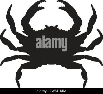 vector crab silhouette isolated on white background. logo. crab icon Stock Vector