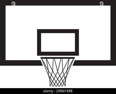 vector basketball backboard and hoop isolated on white background. basketball game Stock Vector