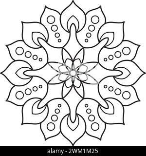 vector abstract floral circular ornament. decorative vintage ornament. mandala pattern. abstract flower drawing Stock Vector