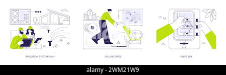 Irrigation system plan abstract concept vector illustration Stock ...