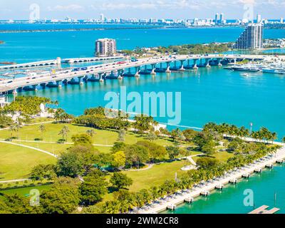 Museum Park Downtown Miami Florida aerial photo Stock Photo