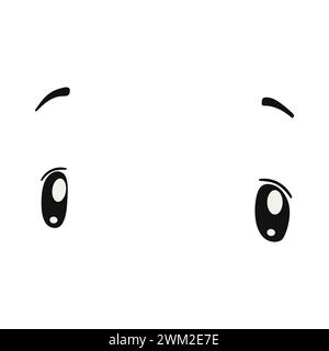 Black And White Anime Eyes With Eyebrows Stock Vector