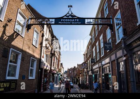 Fossgate is believed to follow the line of a Roman road leading south-east out of Eboracum. York, North Yorkshire, Yorkshire and the Humber, England, Stock Photo