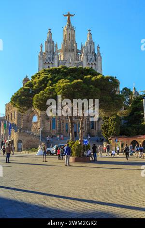 BARCELONA, SPAIN - MAY 13, 2017: This is the Temple of the Sacred Heart of Jesus on the top of Mount Tibidabo. Stock Photo
