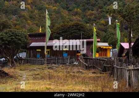 Beautiful Phaley Foley Village Community in Himalayan Landscape of Kanchenjunga, Taplejung, Nepal Stock Photo