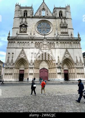 Cathedral Saint-Jean-Baptiste de Lyon, Lyon France, 2023. Stock Photo