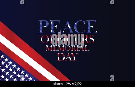 Peace Officers Memorial Day Stylish text with usa flag illustration design Stock Vector