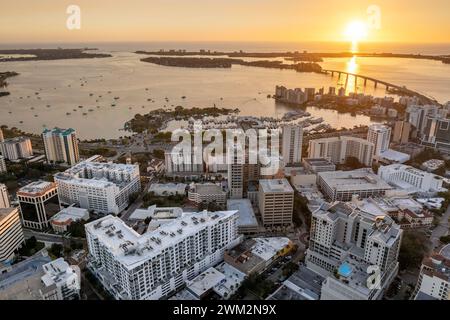 Sarasota Bay Marina With Luxury Yachts And Florida City Architecture At 