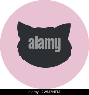 Hand drawn cat head silhouette. Vector illustration Stock Vector