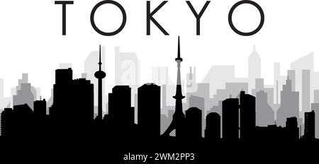 Cityscape skyline panorama of the TOKYO, JAPAN Stock Vector