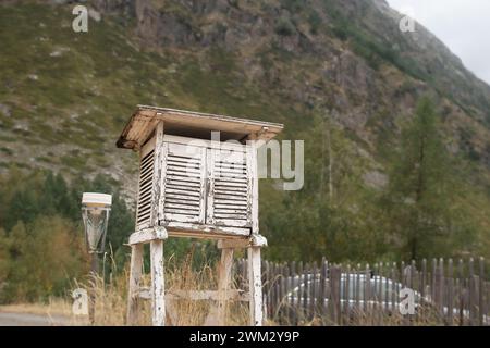Weather station in the mountains of the Alps in France Stock Photo