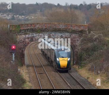 First Great Western railway bi - mode Intercity Express ( IEP ) train 800033 at Chadlington on the Cotswolds railway line Stock Photo