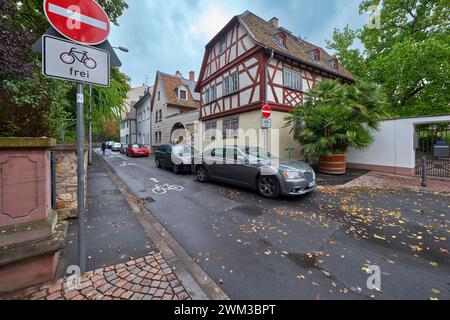 Walking around Bacharach small picturesque town in Germany Stock Photo