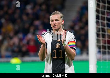 Lyon, France. 23rd Feb, 2024. Lyon, France, February 23rd 2024: Alexandra Popp of Germany gestures during the UEFA Womens Nations League football match between France and Germany at Groupama Stadium in Lyon, France. (Marcio Machado/SPP) Credit: SPP Sport Press Photo. /Alamy Live News Stock Photo