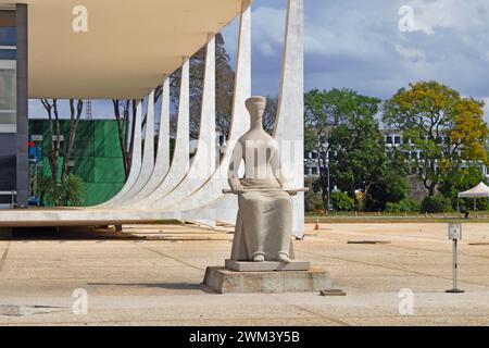 Brasilia, DF, Brazil - August 22, 2020: Supreme Court of Brazil: A Majestic View from Three Powers Plaza Stock Photo