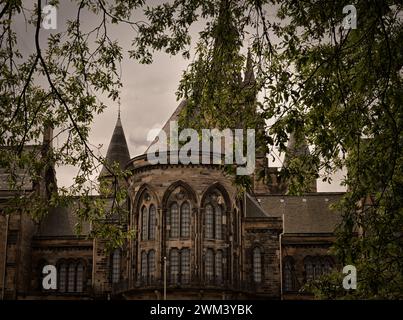 Architectural window details of the University of Glasgow buildings and interiors in Scotland Stock Photo