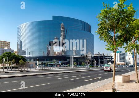 Doha, Qatar - February 24, 2024: Doha Roads and Building Msheireb Downtown Doha Stock Photo