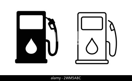 Gas Station Icon Set. Fuel Pump Sign. Fueling Station Vector Illustration. Oil Refuel. Gas Tank Symbol Stock Vector