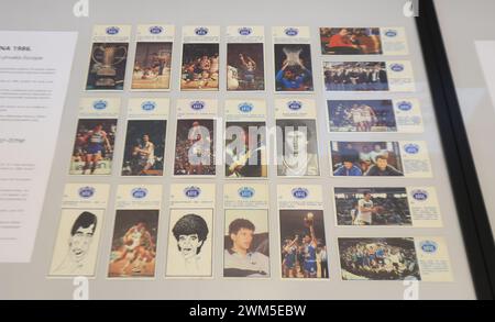 Retro cards of basketball players during Collectors and publishers of cards expo, Zagreb Card Show in Zagreb, Croatia on February 24, 2024. Photo: Marko Prpic/PIXSELL Credit: Pixsell/Alamy Live News Stock Photo