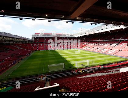 Manchester, UK. 24th Feb, 2024. General view of the Stadium during the Premier League match at Old Trafford, Manchester. Picture: Andrew Yates/Sportimage Credit: Sportimage Ltd/Alamy Live News Stock Photo