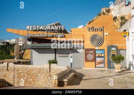 The Tunel (Tunnel), Restaurant In Albufeira The Algarve Portugal, At The Tunnel Praia do Túnel (Peneco), February 19, 2024 Stock Photo