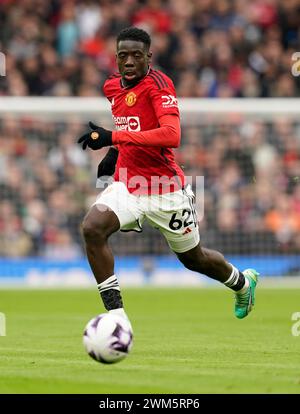 Manchester, UK. 24th Feb, 2024. Omari Forson of Manchester United during the Premier League match at Old Trafford, Manchester. Picture: Andrew Yates/Sportimage Credit: Sportimage Ltd/Alamy Live News Stock Photo