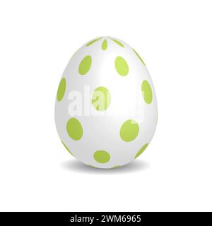 3D Easter egg with green dots Stock Vector