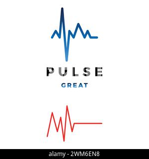 Set of Pulse Icon Logo Design Template Stock Vector