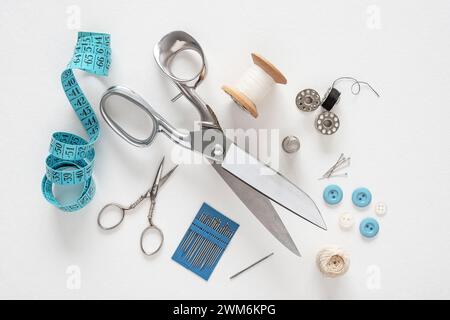 Accessory sets for sewing, home-made or in the textile industry Stock Photo