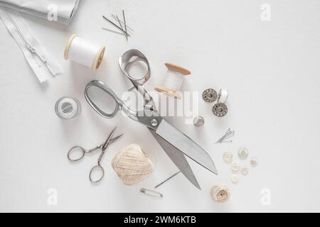 Accessory sets for sewing, home-made or in the textile industry Stock Photo