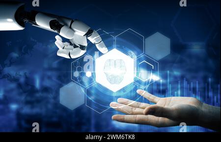 XAI Futuristic robot technology development, artificial intelligence AI ...