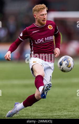 Stenhousemuir, Scotland. 24 February 2024. Jordan Alan (10 - Clyde ...