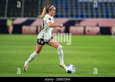 Mexico forward Mayra Pelayo (20) during the Concacaf W Gold Cup Group A match against the Dominican Republic, Friday, February 23, 2024, at the Dignit Stock Photo