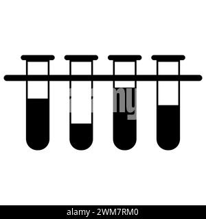 Test-tube icon. Test Tube Icon Vector Illustration Eps. Chemical Test tube rack with flasks. Chemical lab equipment isolated on white. Experiment. Stock Vector