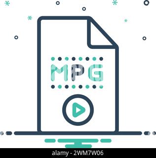 Icon for mpg,file,video Stock Vector