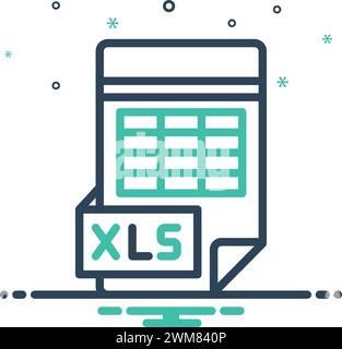 Icon for excel,excel file Stock Vector