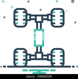 Icon for chassis,undercarriage Stock Vector
